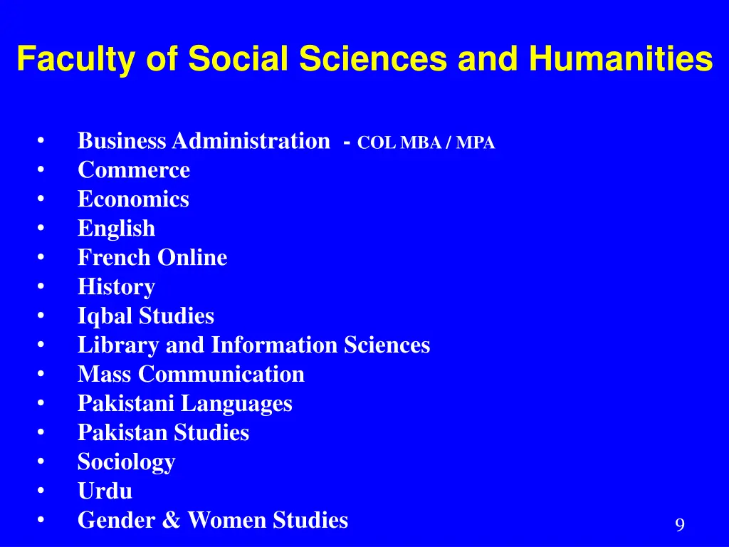faculty of social sciences and humanities