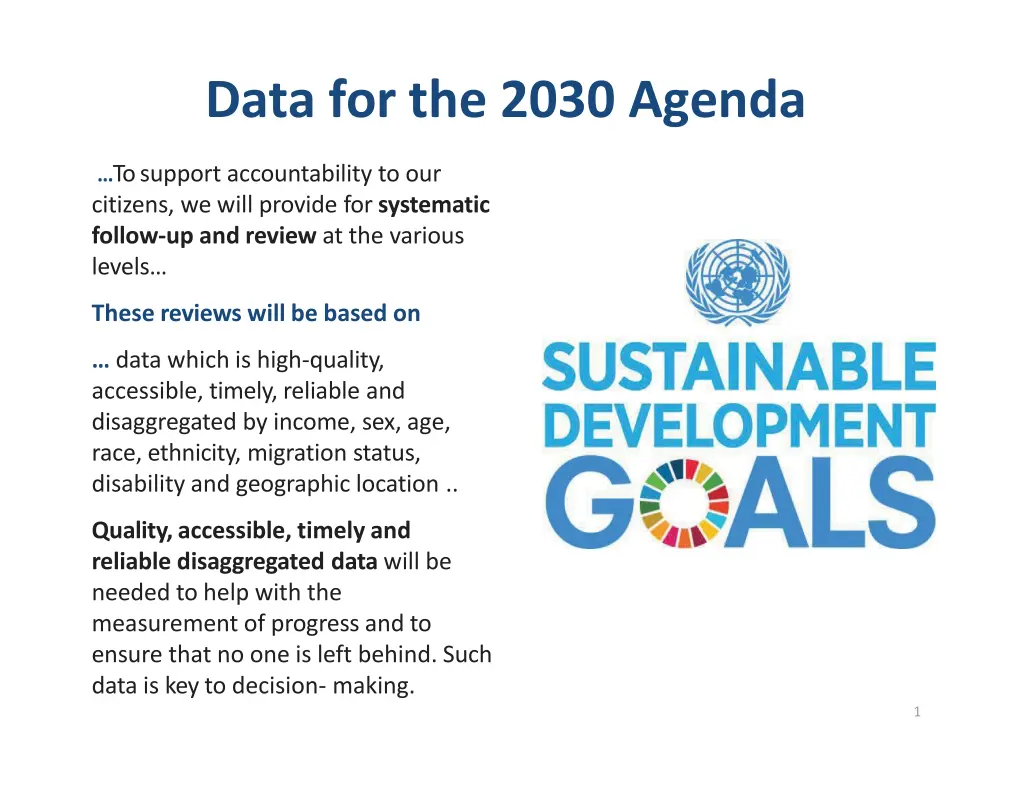 data for the 2030 agenda