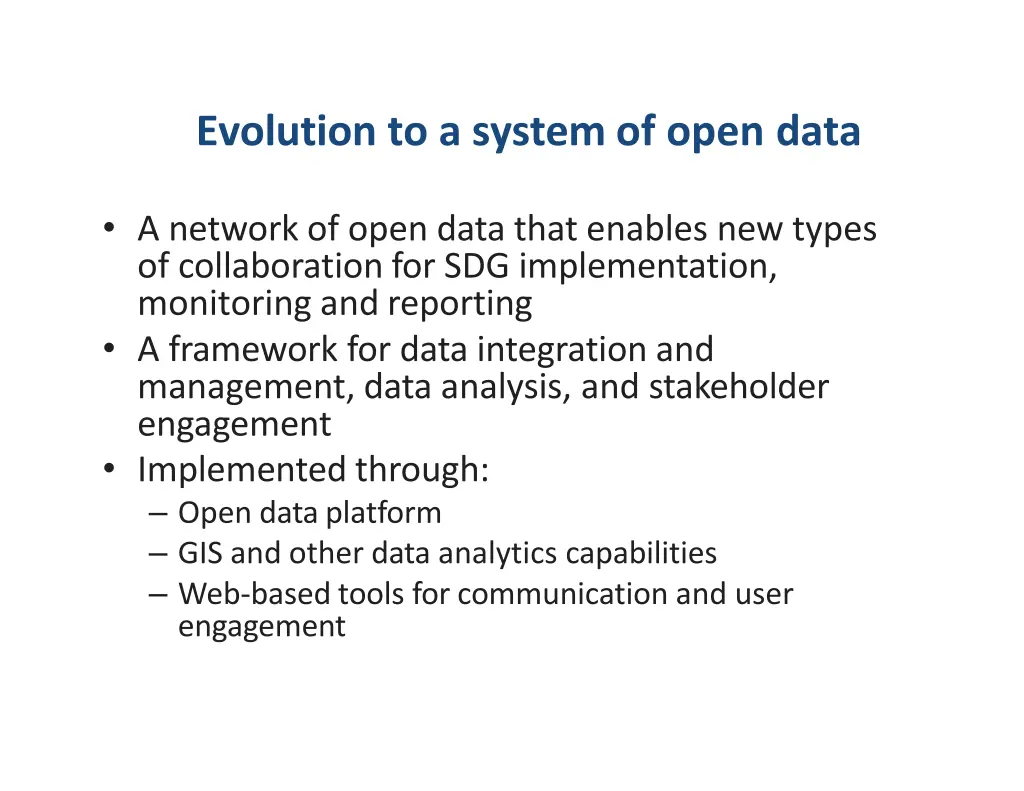 evolution to a system of open data