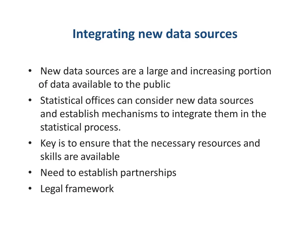integrating new data sources