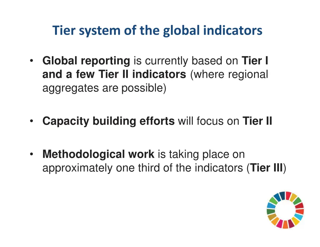 tier system of the global indicators