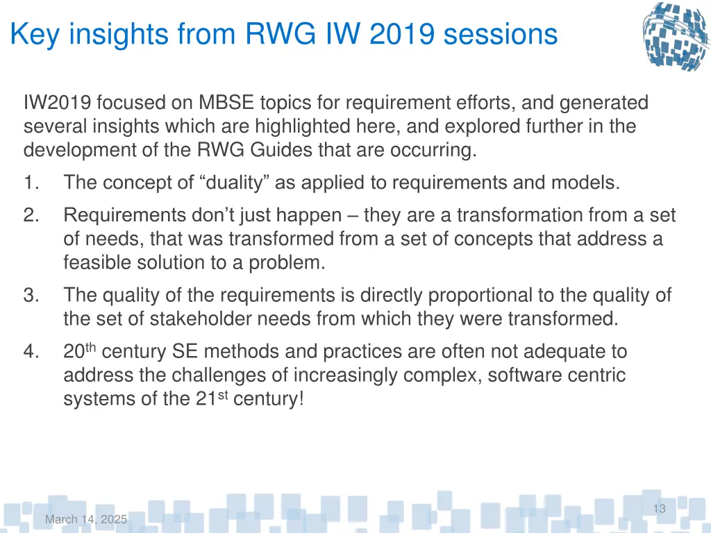 key insights from rwg iw 2019 sessions