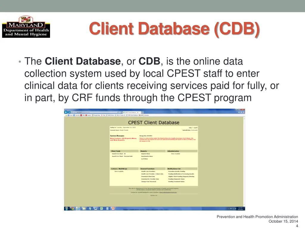 client database cdb
