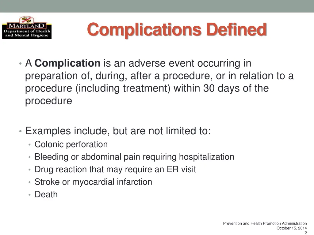 complications defined