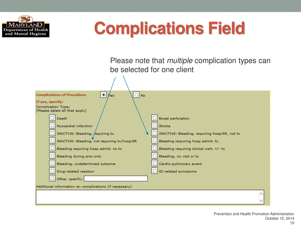 complications field 2