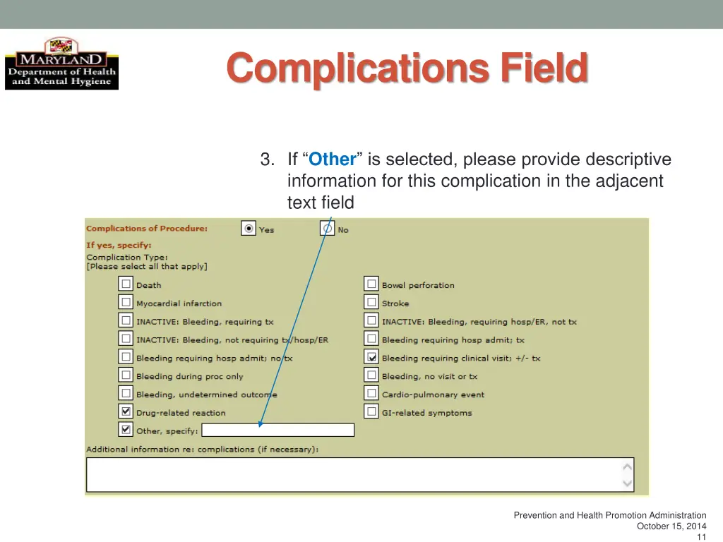 complications field 3