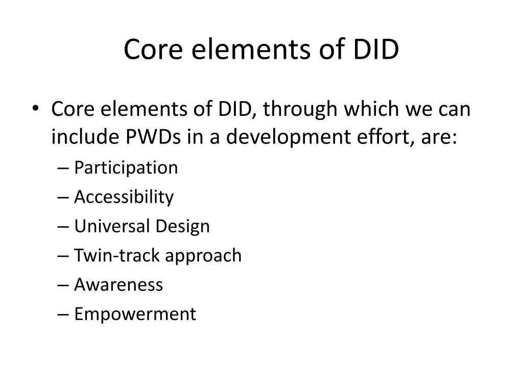 core elements of did