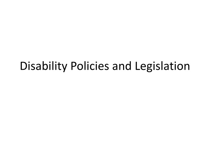 disability policies and legislation