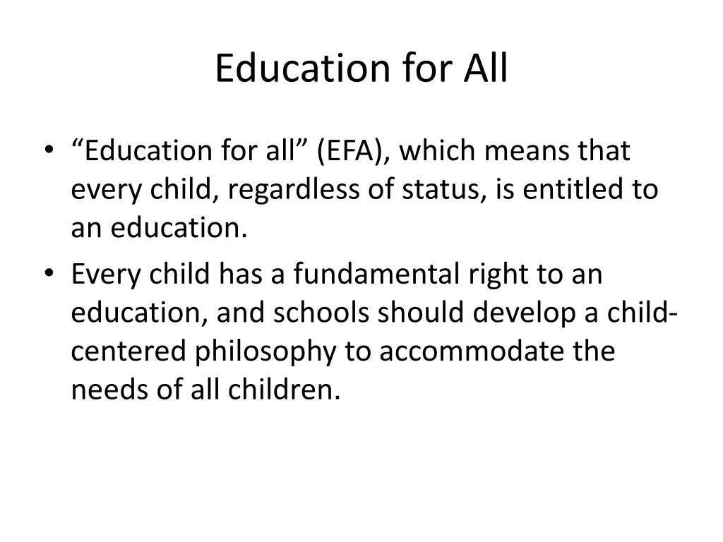 education for all