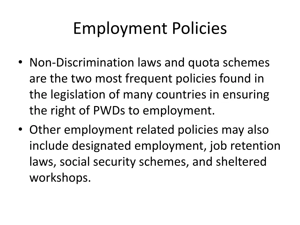 employment policies