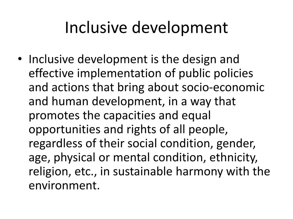 inclusive development