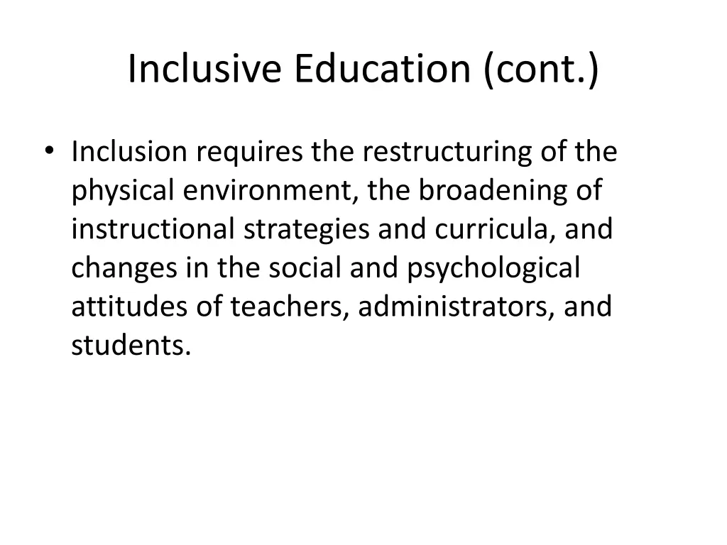 inclusive education cont