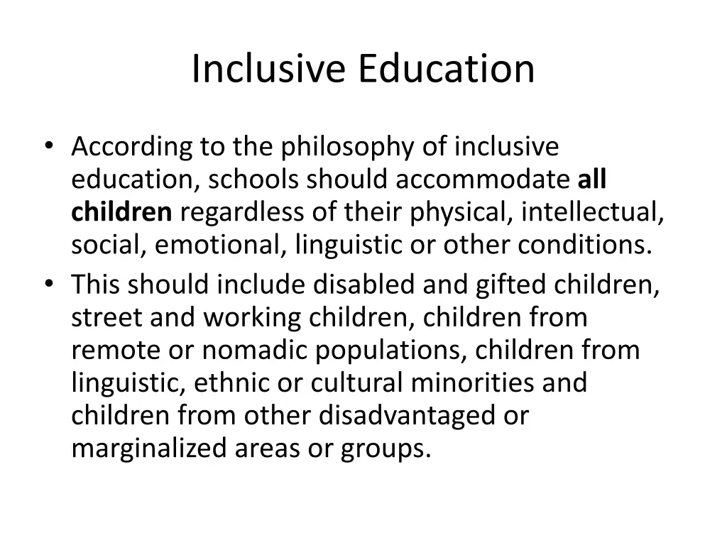 inclusive education
