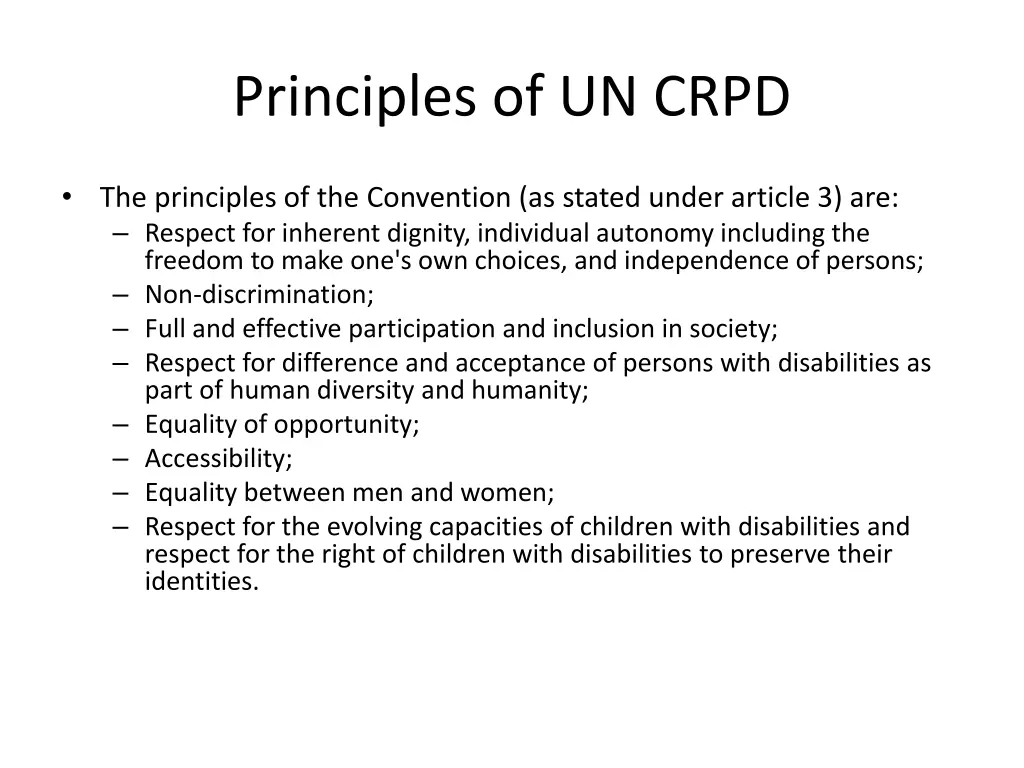 principles of un crpd