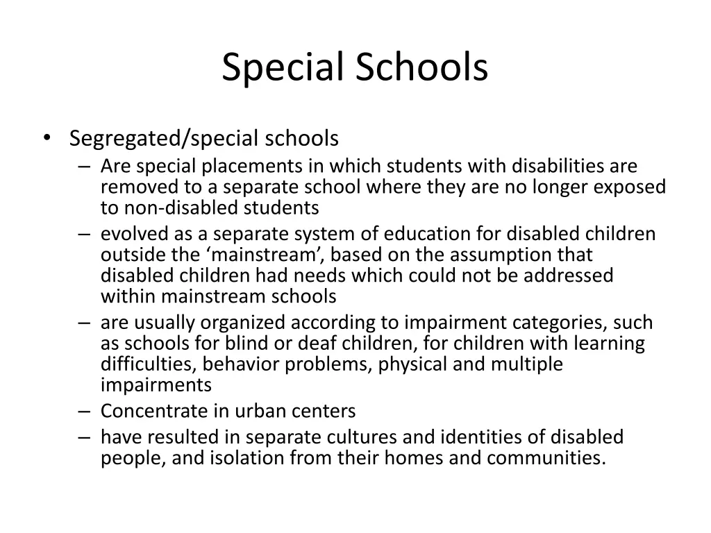 special schools