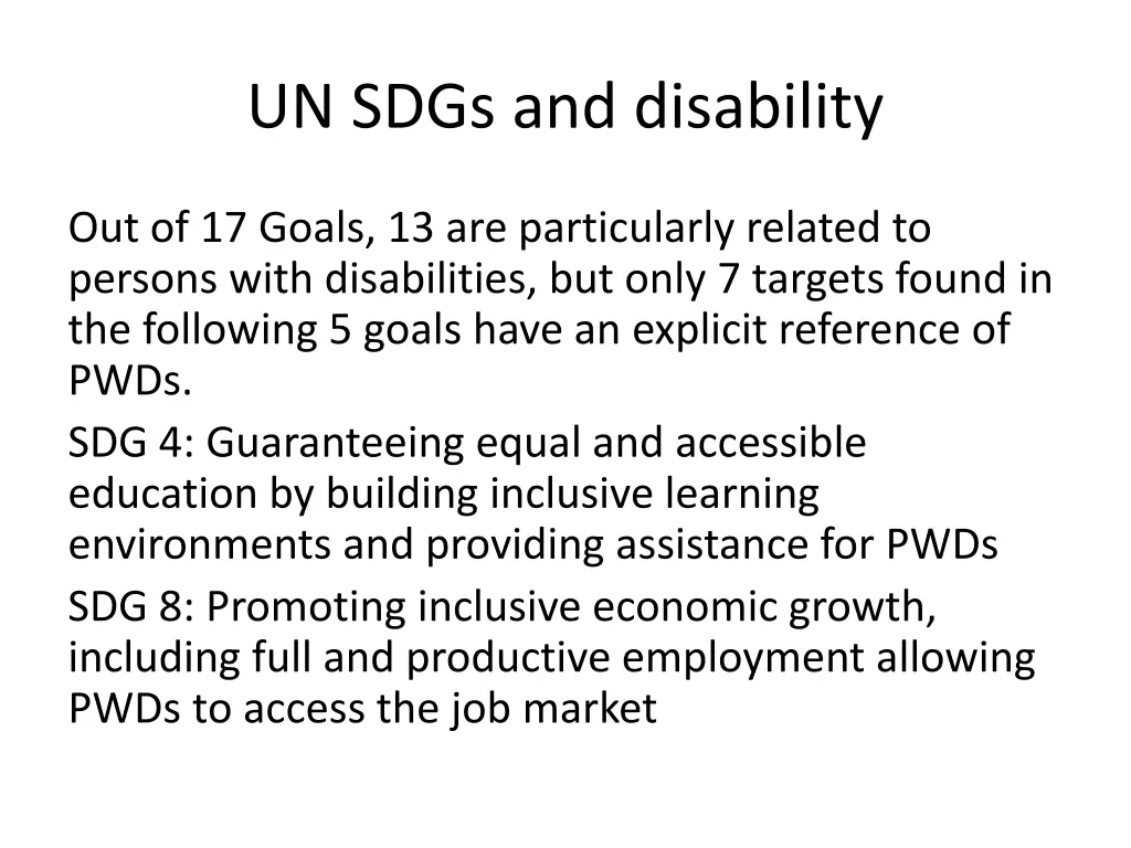 un sdgs and disability