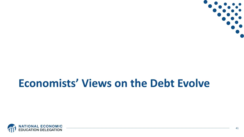 economists views on the debt evolve