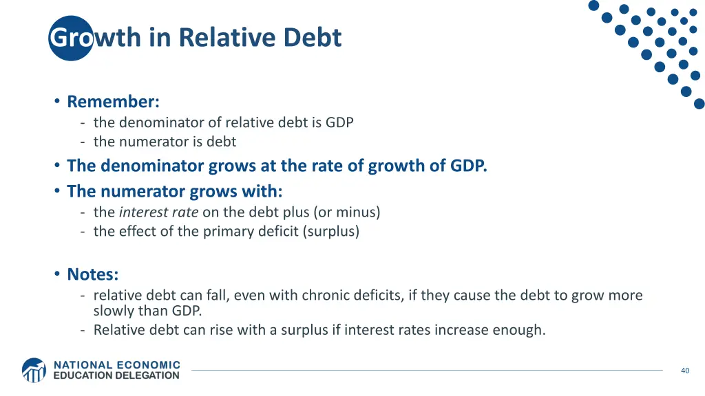 growth in relative debt