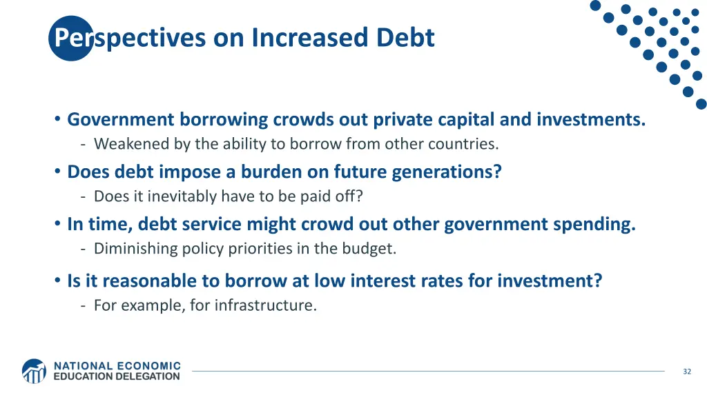 perspectives on increased debt