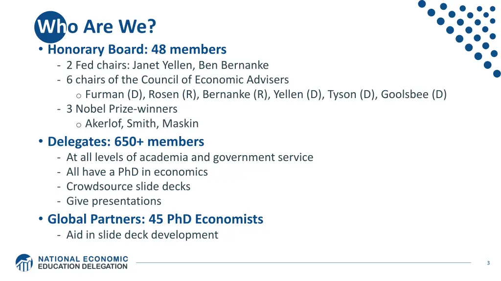 who are we honorary board 48 members 2 fed chairs