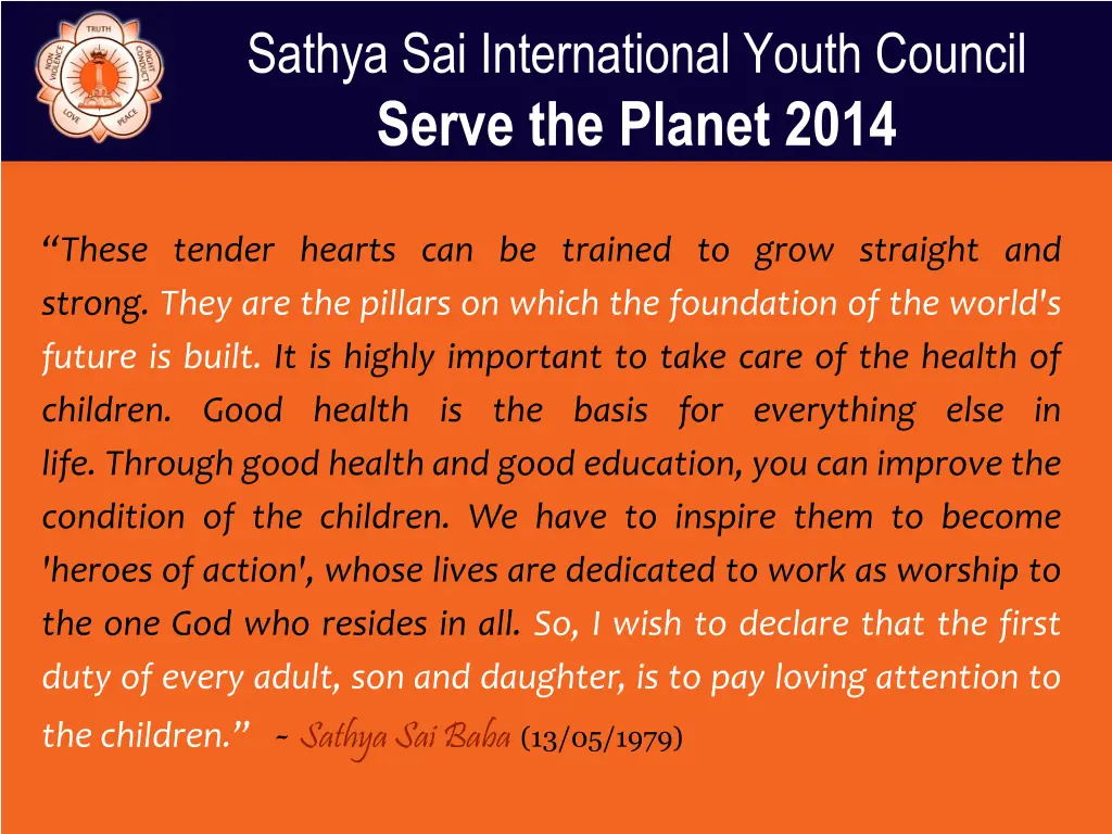 sathya sai international youth council serve 1