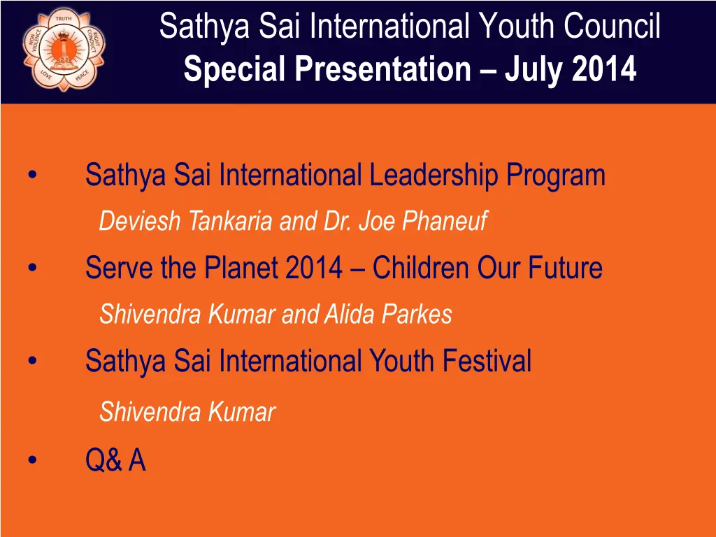 sathya sai international youth council special