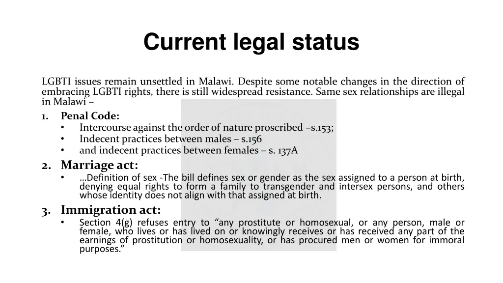 current legal status