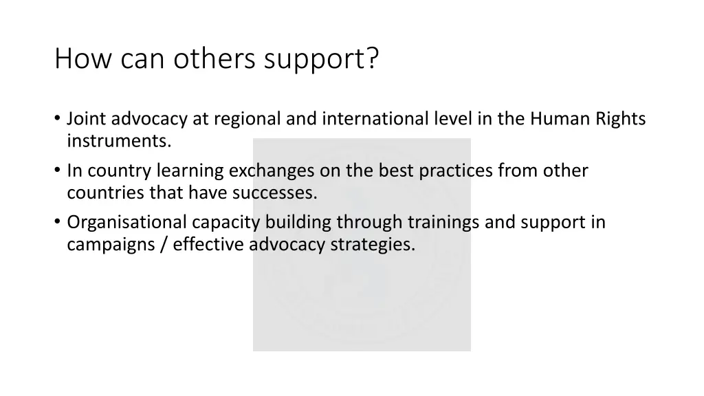how can others support