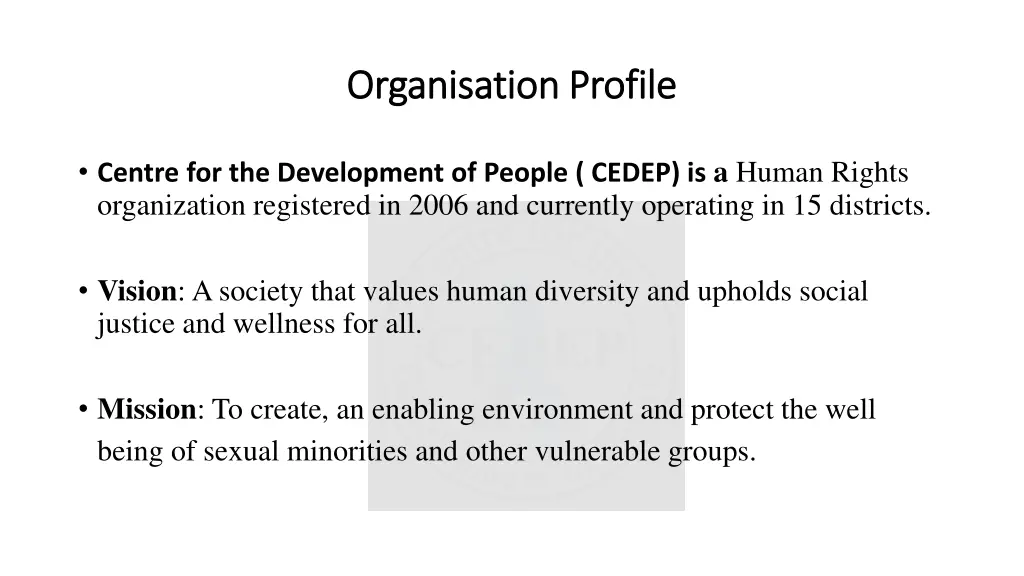 organisation profile organisation profile