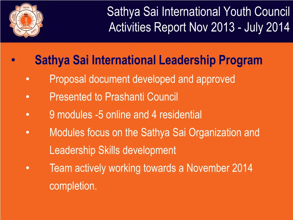 sathya sai international youth council activities 2