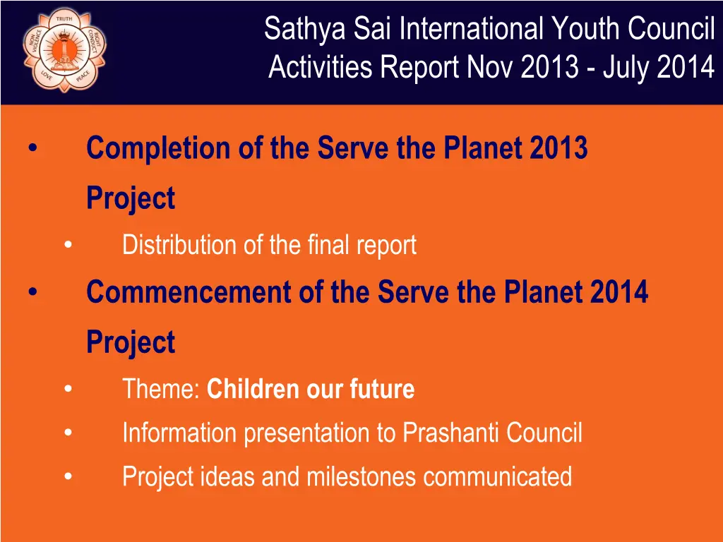 sathya sai international youth council activities