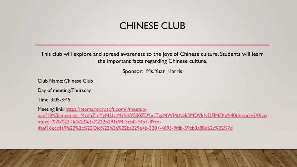 chinese club