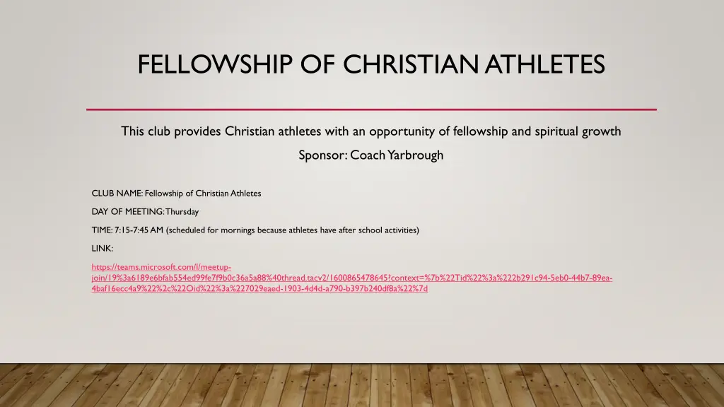 fellowship of christian athletes