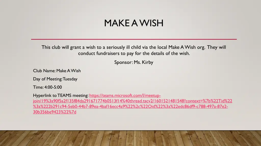make a wish