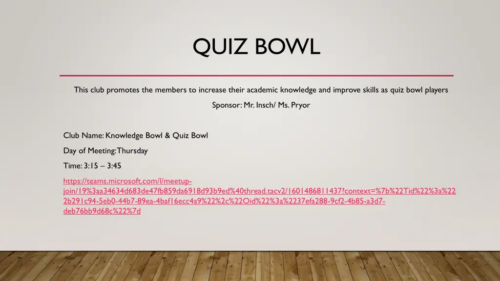 quiz bowl