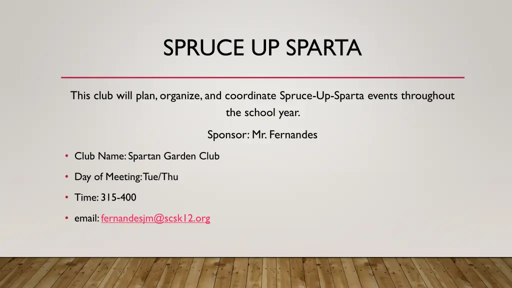 spruce up sparta