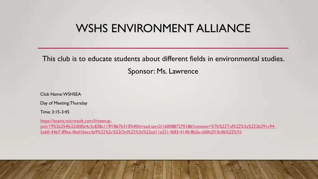 wshs environment alliance