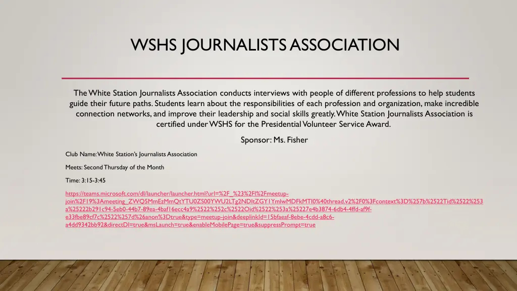 wshs journalists association