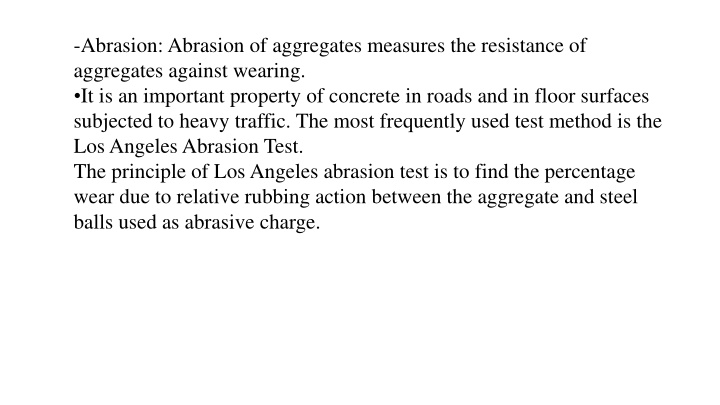 abrasion abrasion of aggregates measures