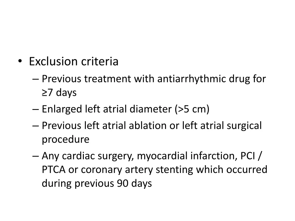 exclusion criteria previous treatment with