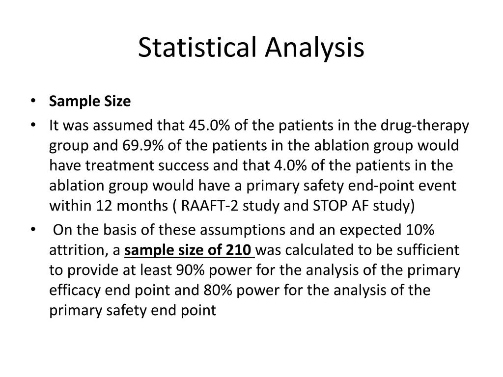 statistical analysis