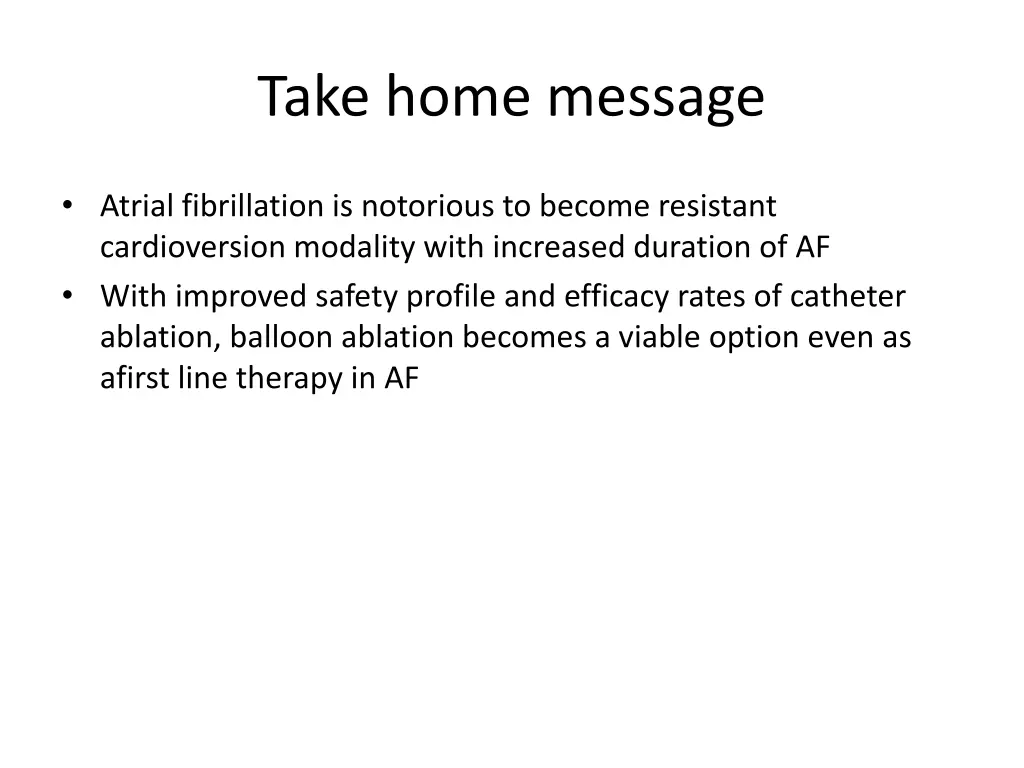 take home message