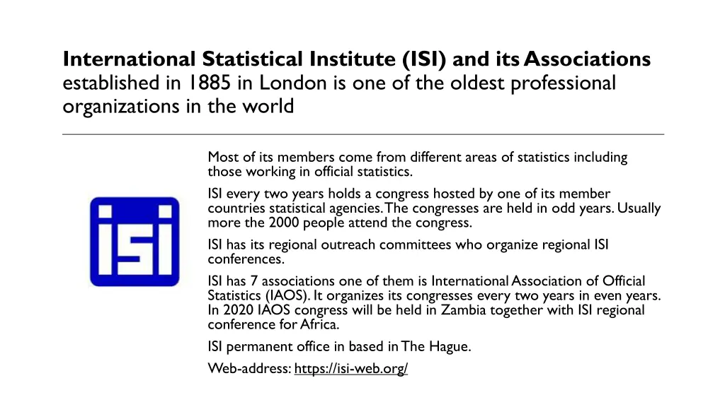 international statistical institute