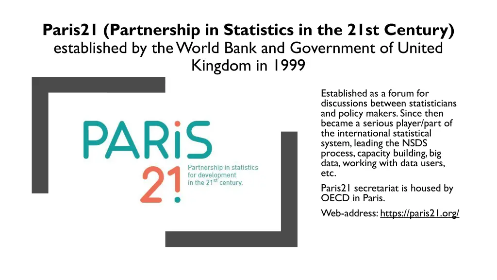 paris21 partnership in statistics in the 21st