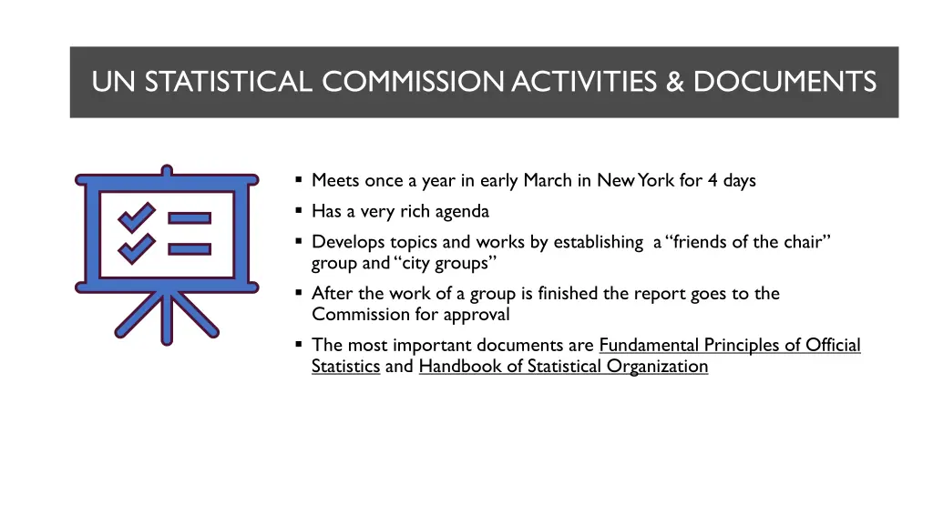 un statistical commission activities documents