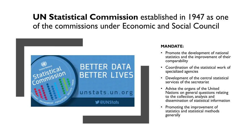 un statistical commission established in 1947
