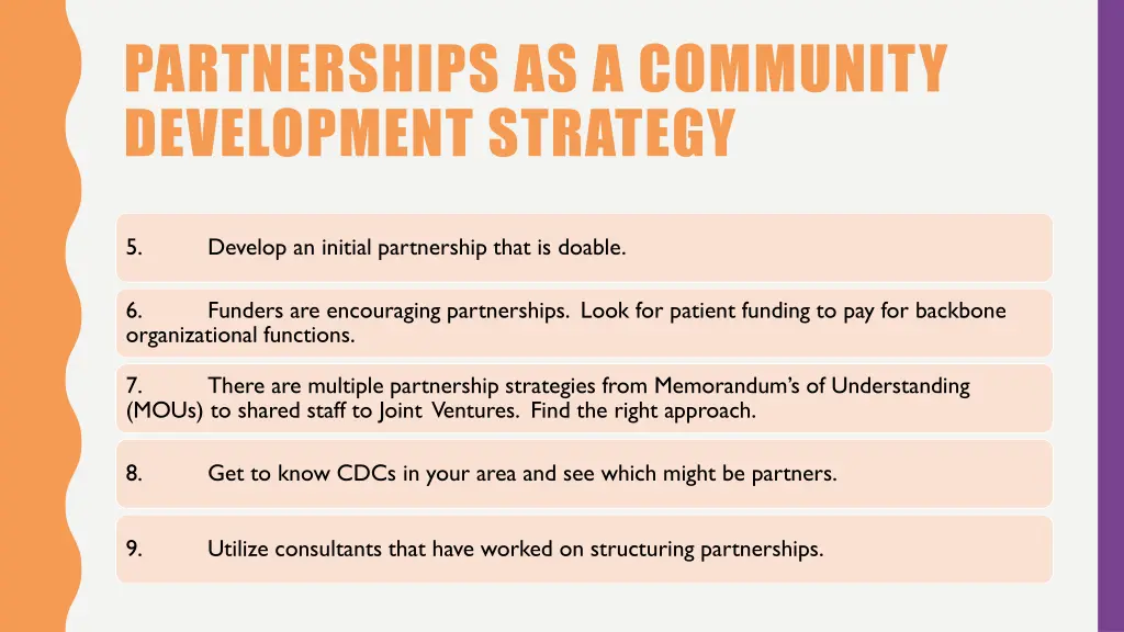 partnerships as a community development strategy 1