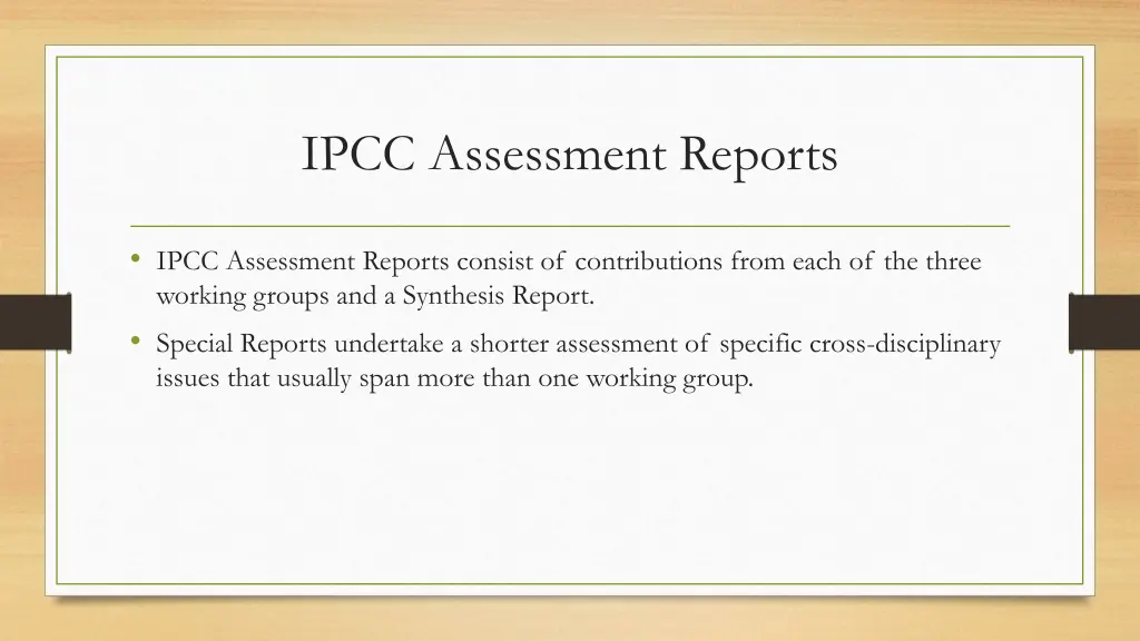 ipcc assessment reports