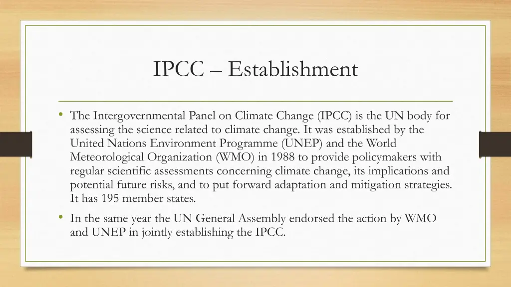 ipcc establishment