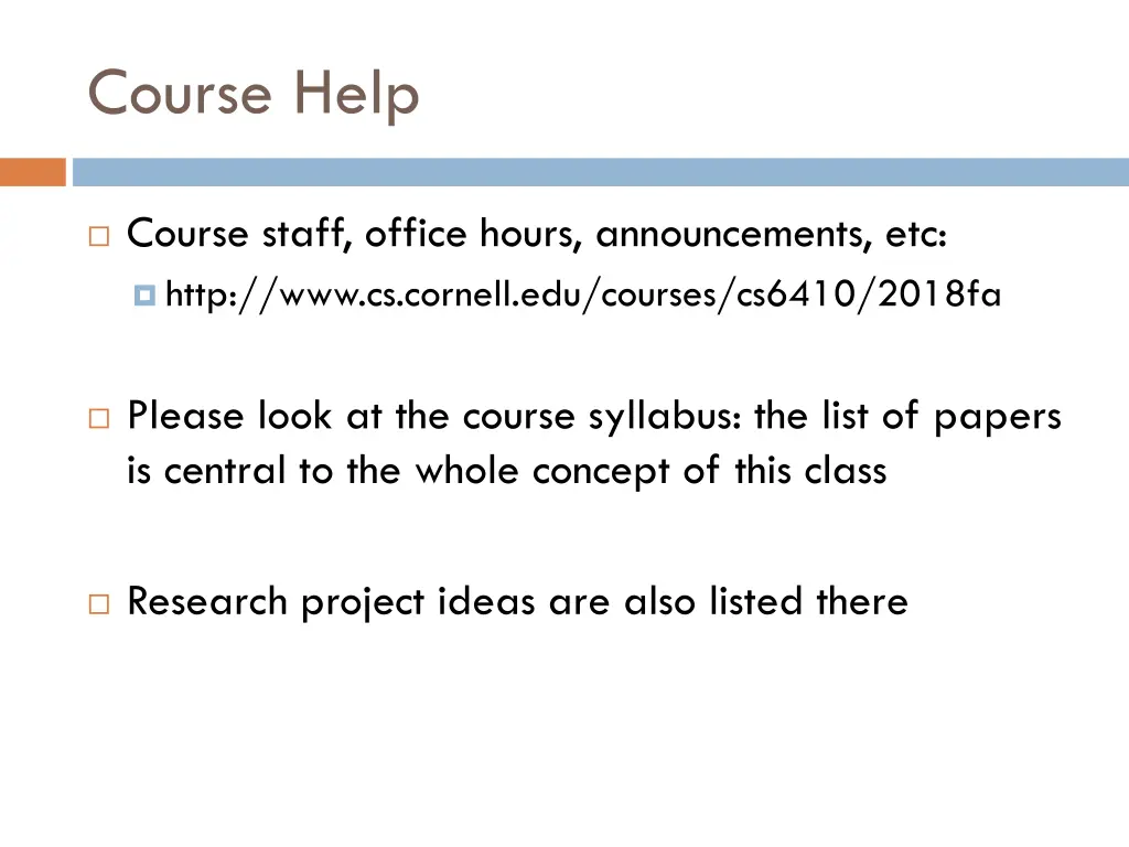 course help